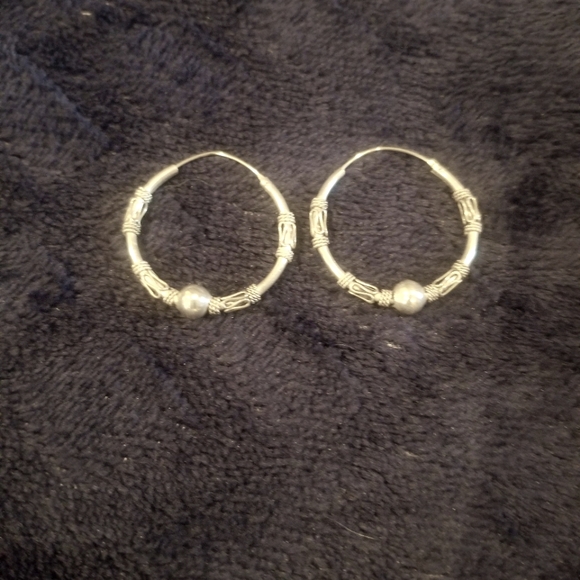 Silver Hoops - Picture 3 of 3
